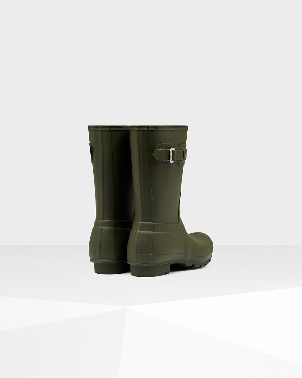 Hunter Original Short Rain Boots - For Sale Cheap Womens Dark Olive - OELFPW856